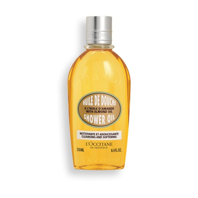 L’Occitane Cleansing & Softening Almond Shower Oil, Body Wash & Shaving Base Purifies & Smooths Without Drying Skin, Milky Lather, Nourishing Skincare
