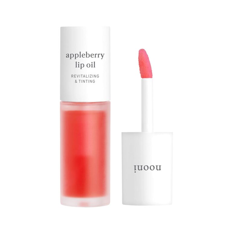NOONI Korean Lip Oil – Appleberry | Long-Lasting, Moisturizing, Plumping, Revitalizing for Dry Lips, Waterproof, No Peel Off, Hydrating, Nourishing Crystal Clear, 0.12 FL Oz